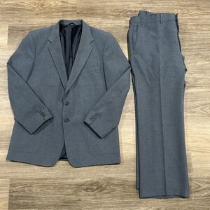 Vintage Levis Action Suit Mens 44R Blue Gray Blazer Jacket Pants Set Sta-Prest